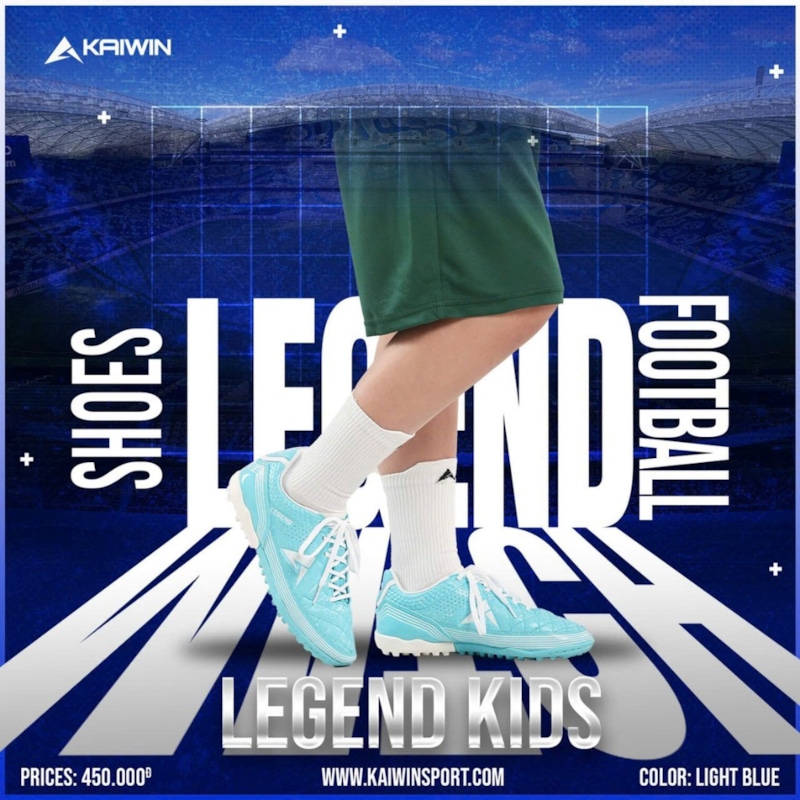 Kaiwin Legend Kids TF - Màu Xanh Ngọc
