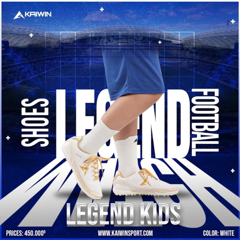 Kaiwin Legend Kids TF - Màu Trắng