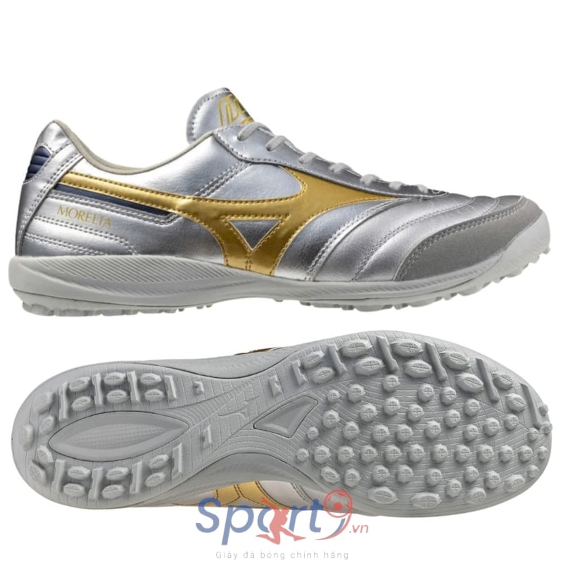 Mizuno Morelia Sala Pro TF Platinum - Q1GB251304 - Bạc/vàng