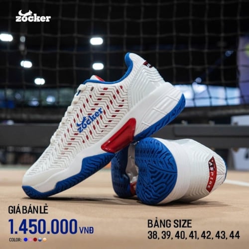 Giày Pickleball Zocker Aspire - White/Blue