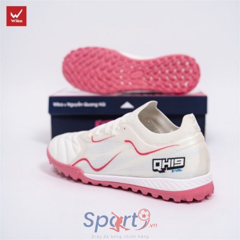 Giày đá bóng Wika QH19 Z-Vol - Màu Trắng/Hồng