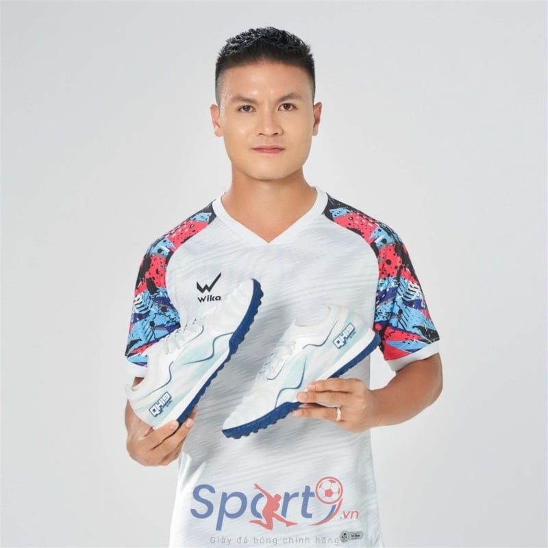 Giày đá bóng Wika QH19 Z-Vol - Màu Trắng/Xanh