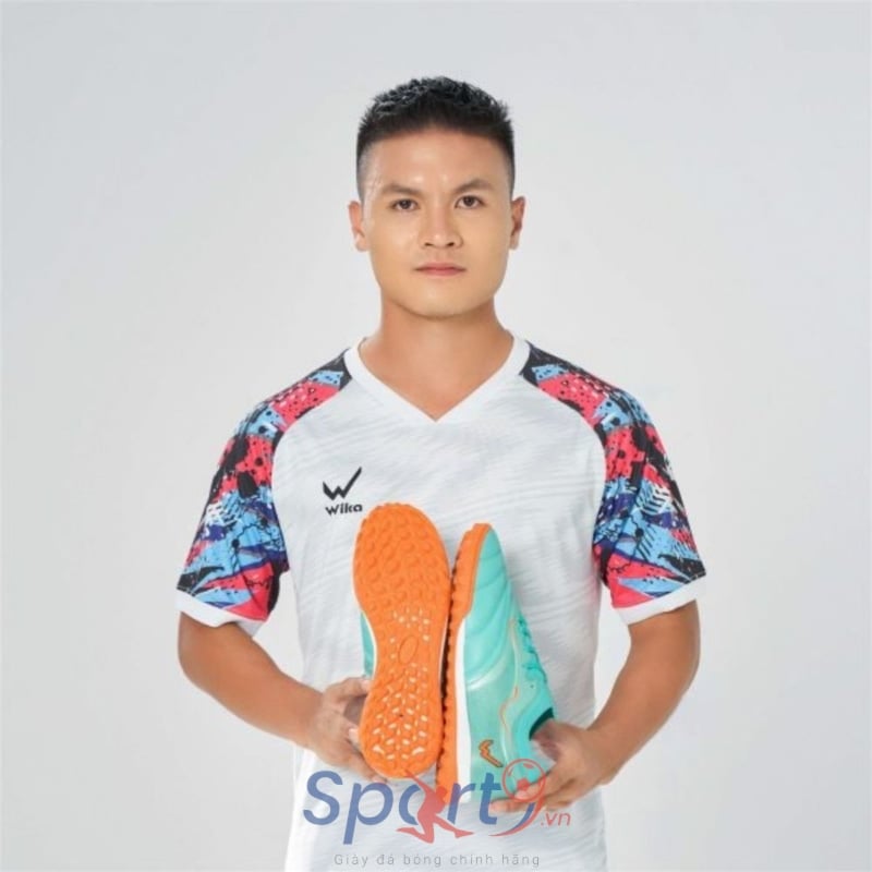 Giày đá bóng Wika QH19 Z-Vol - Màu Xanh/Cam