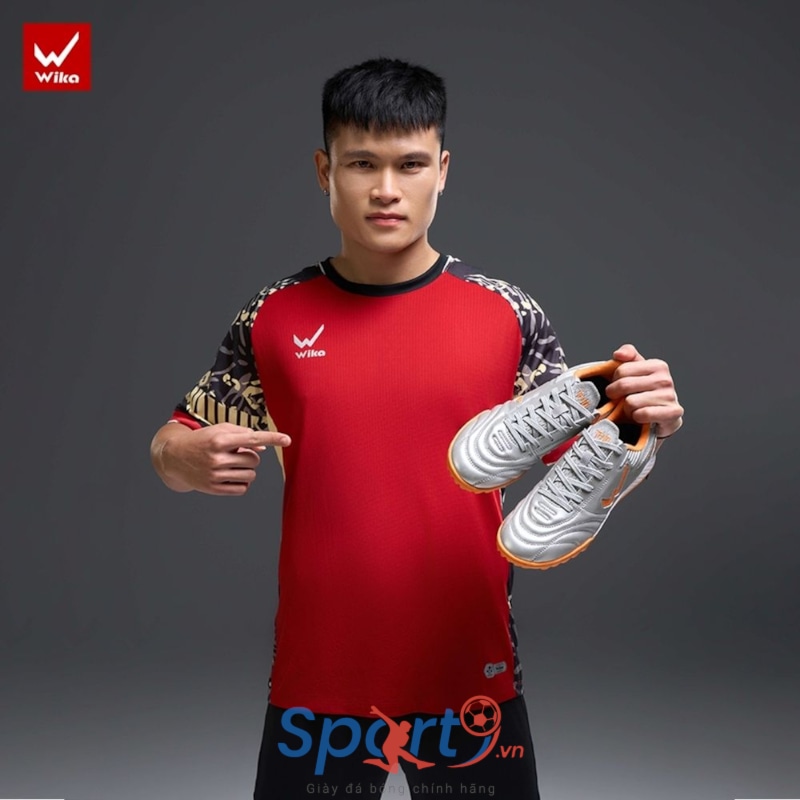 Giày đá bóng Wika TH10 - Màu Bạc/Cam