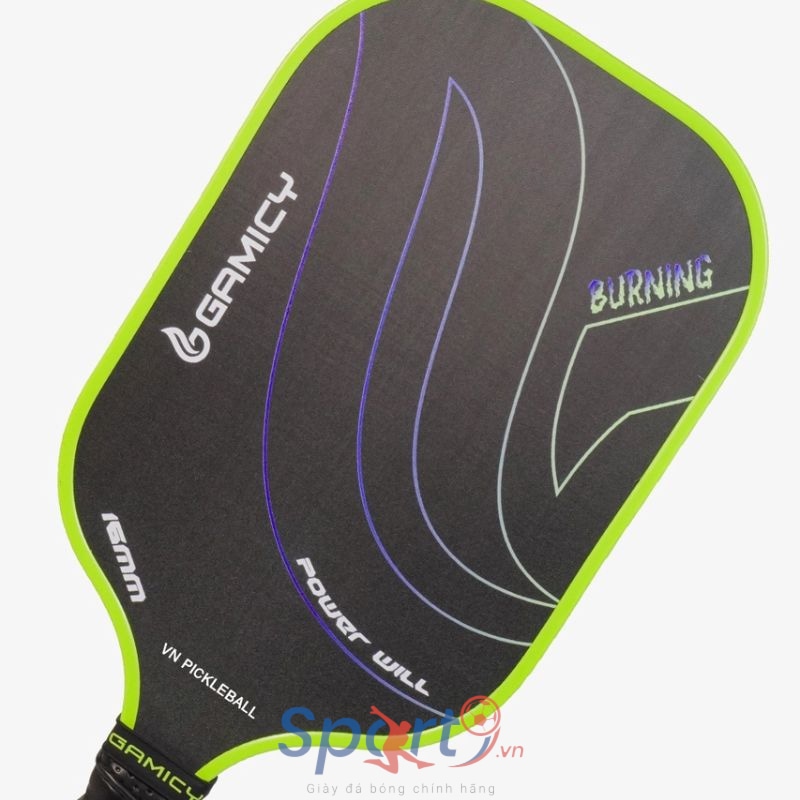 Vợt Pickleball Gamicy Burning T700 16mm - Màu Xanh chuối