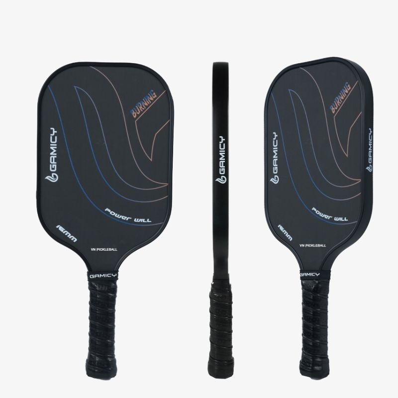 Vợt Pickleball Gamicy Burning T700 16mm - Màu Đen