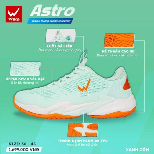 Giày Pickleball Wika Astro - Màu Xanh