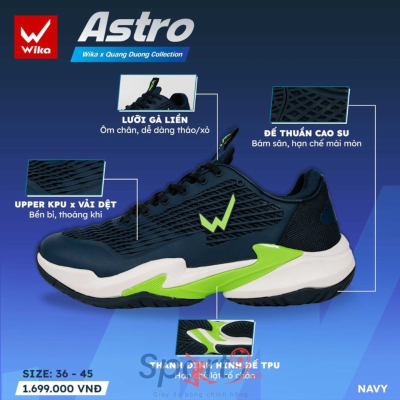 Giày Pickleball Wika Astro - Màu Navy