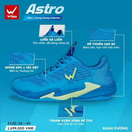 Giày Pickleball Wika Astro - Màu Xanh Dương
