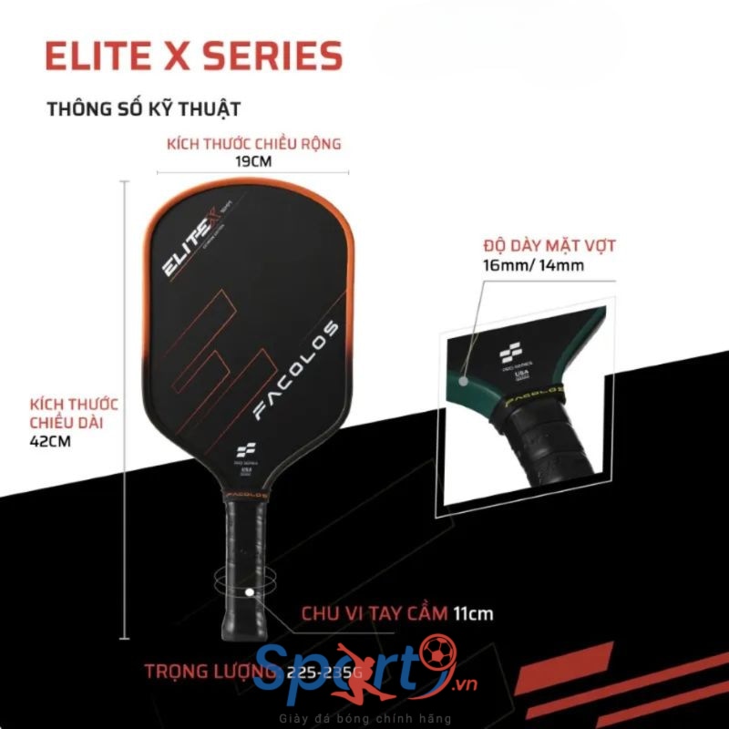 Vợt Pickleball Facolos Elite X Series -  Blue
