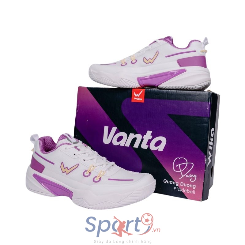 Giày Pickleball Wika Vanta x Quang Dương - Màu Trắng Tím