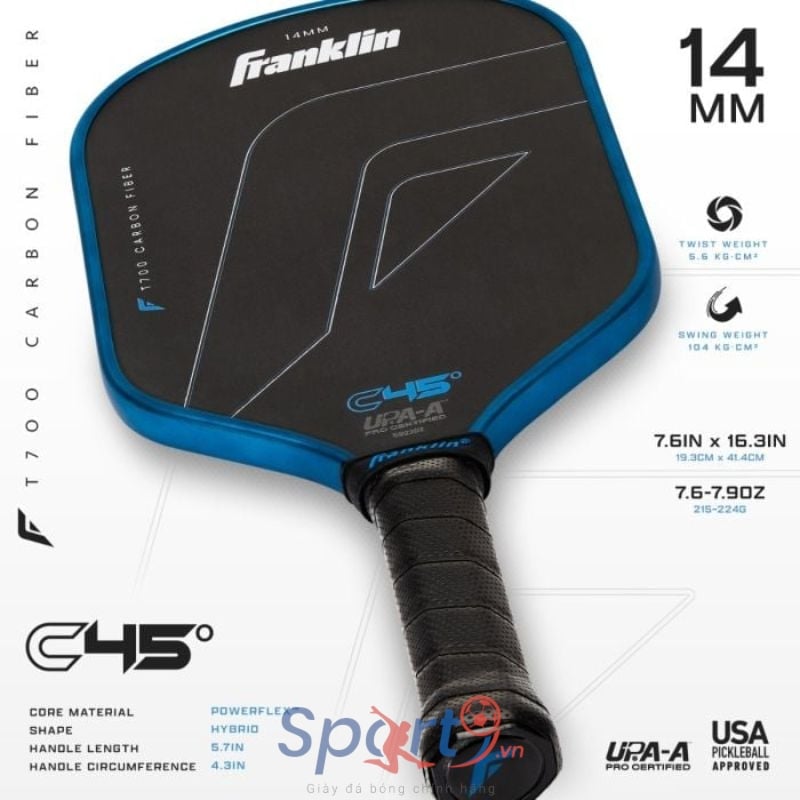 Vợt Pickleball Franklin C45 Xanh Dương