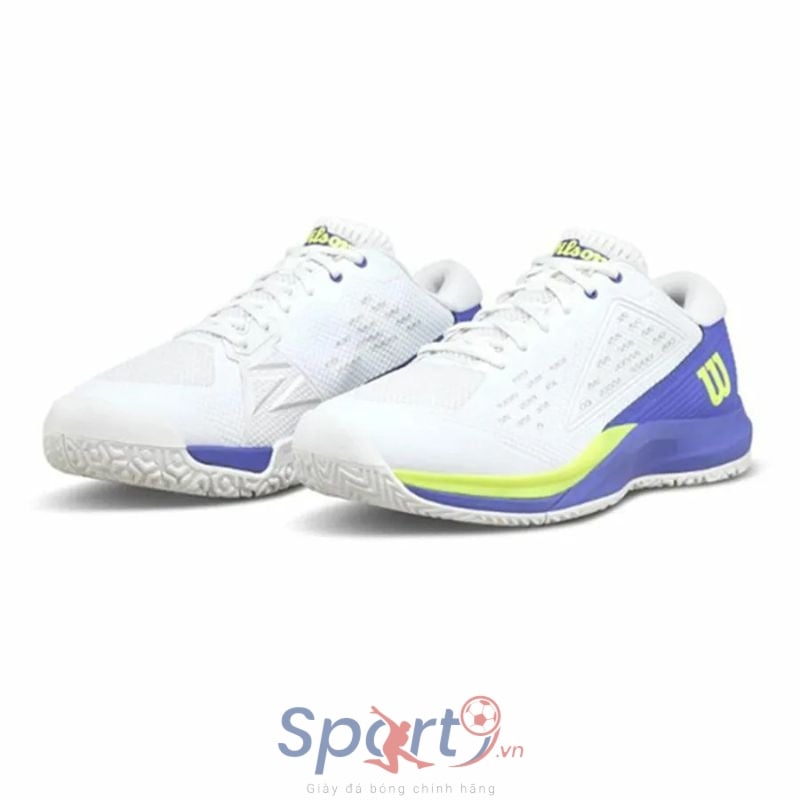 Giày Pickleball Wilson Rush Pro Ace Omni - WRS339210 - Màu Trắng Xanh 