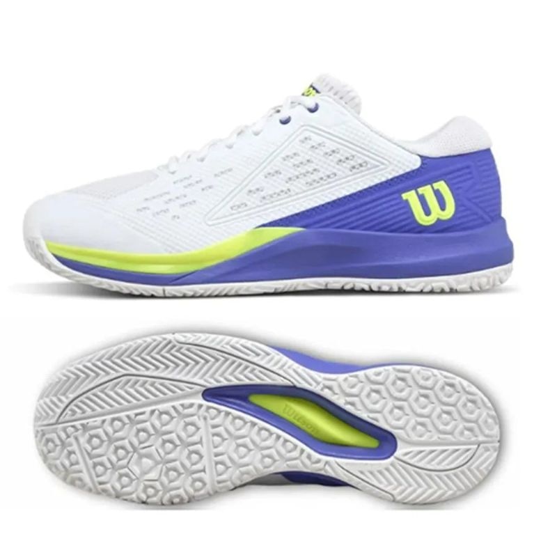 Giày Pickleball Wilson Rush Pro Ace Omni - WRS339210 - Màu Trắng Xanh 