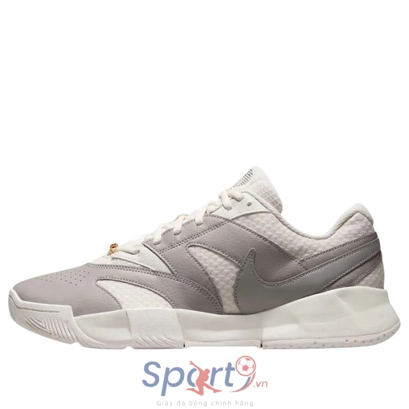 Giày Pickleball Nike Court Lite 4 PRM - FZ1220-001 - Màu Trắng Xám
