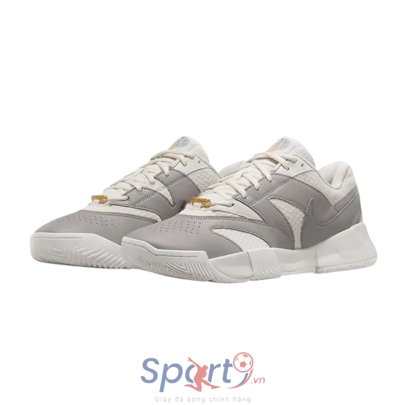 Giày Pickleball Nike Court Lite 4 PRM - FZ1220-001 - Màu Trắng Xám