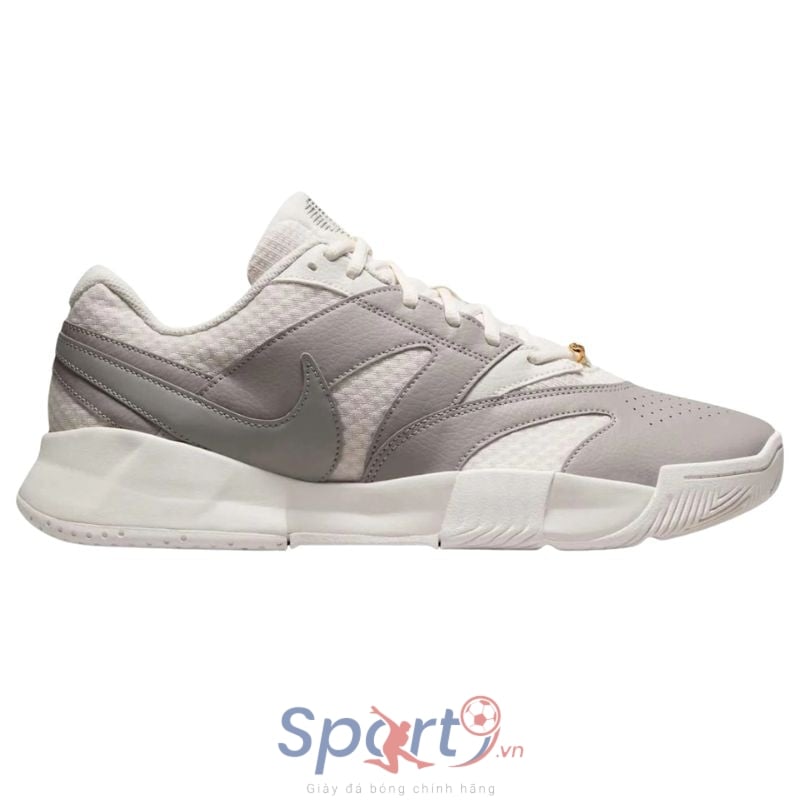 Giày Pickleball Nike Court Lite 4 PRM - FZ1220-001 - Màu Trắng Xám