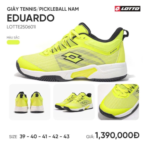 Giày Pickleball Lotto Eduardo - LOTTE250901U - Xanh Chuối