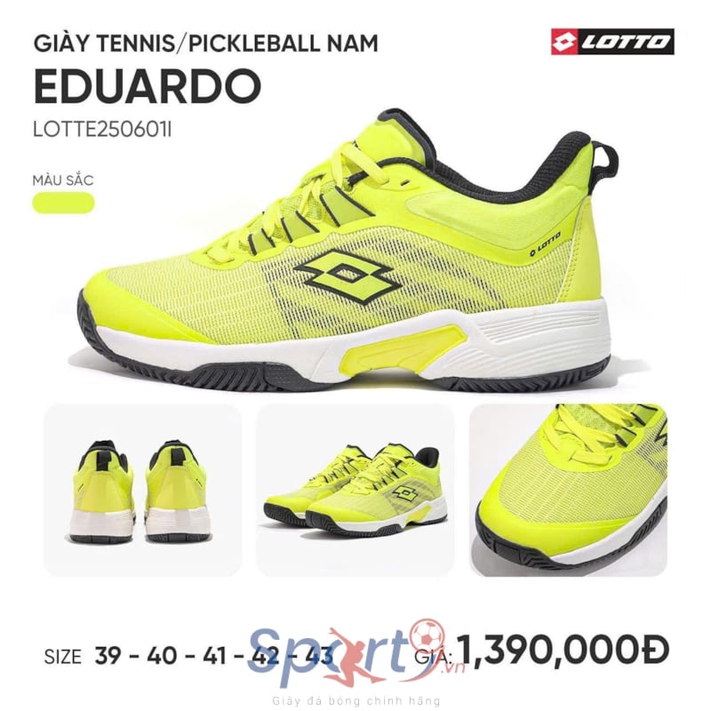 Giày Pickleball Lotto Eduardo - LOTTE250901U - Xanh Chuối
