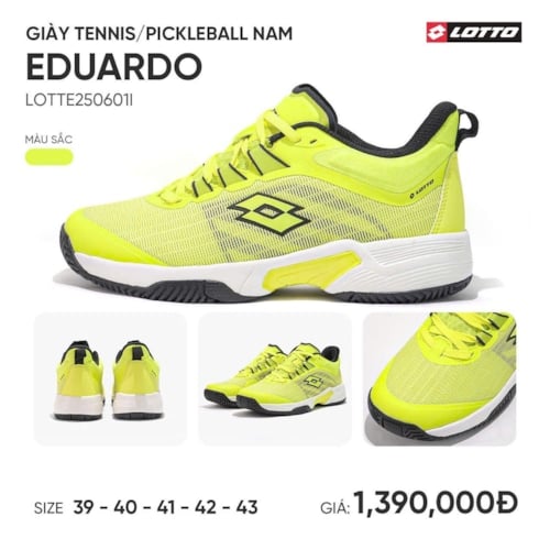 Giày Pickleball Lotto Eduardo - LOTTE250901U - Xanh Chuối