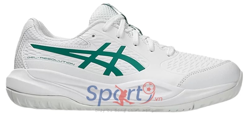 Giày Pickleball Asics Gel Resolution X GS - 1044A081-101 - Trắng/Xanh Lá