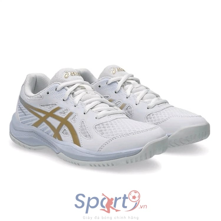 Giày Pickleball Asics Upcourt 6 - 1074A045-103 - Trắng Vàng