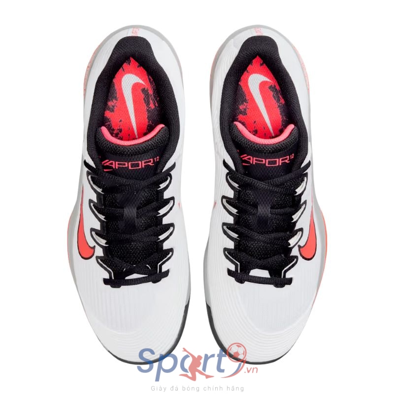 Giày Pickleball Nike Zoom Vapor 12 HC - HV1449-100 - Trắng/Cam/Đen