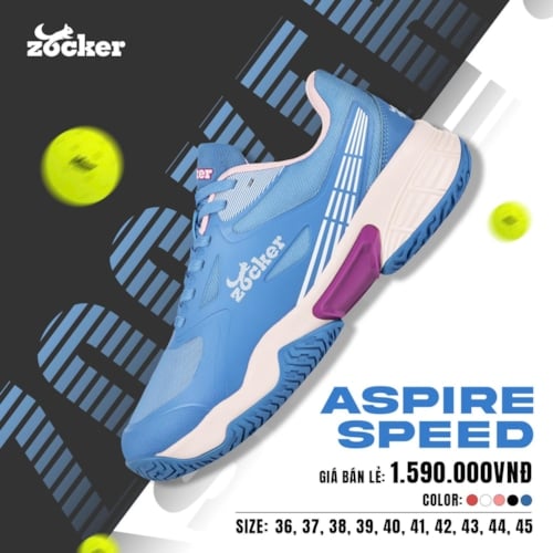 Giày Pickleball Zocker Aspire Speed - Màu Xanh Dương