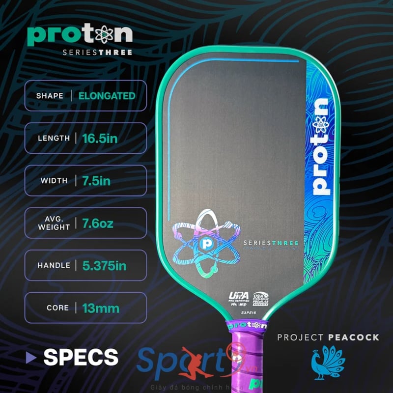 Vợt Pickleball Proton Project Peacock Elongated