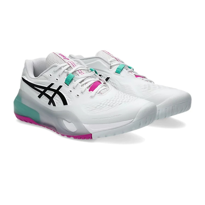 Giày pickleball Asics Gel Resolution X - 1041A487-103 - Trắng/Hồng/Xanh