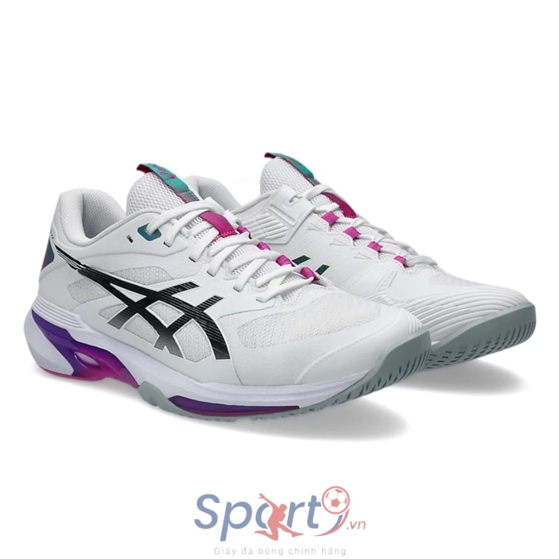 Giày Pickleball Asics Solution Speed FF 4 - 1041A532-101 - Trắng/Tím/Đen