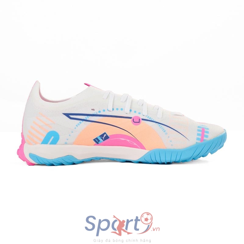 Puma Ultra 5 Match TT - Trắng/Xanh/Hồng - 108091 01