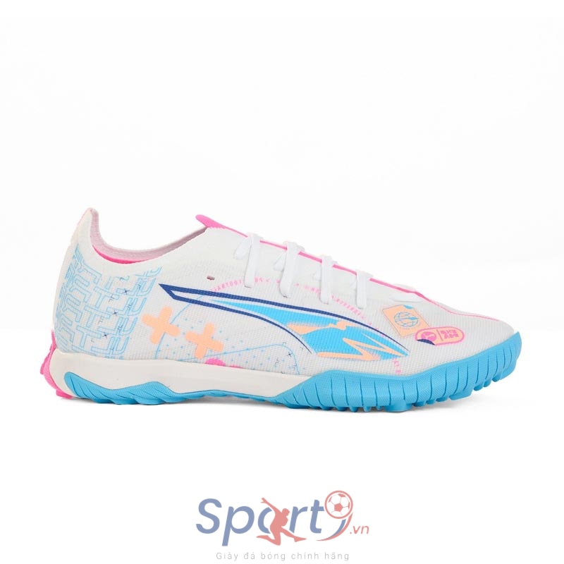 Puma Ultra 5 Match TT - Trắng/Xanh/Hồng - 108091 01