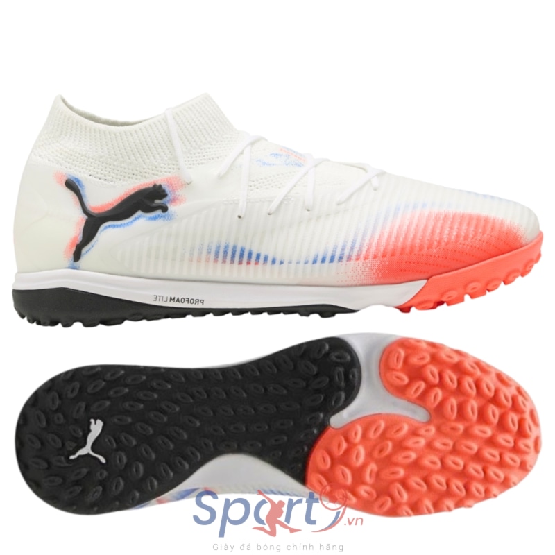 Puma Future 8 Pro Cage TF Untamed - Trắng/Cam - 108592 01