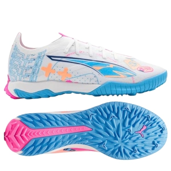 Puma Ultra 5 Match TT - Trắng/Xanh/Hồng - 108091 01