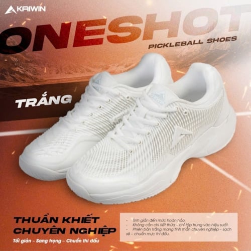 Giày Pickleball Kaiwin Oneshot - Màu Trắng