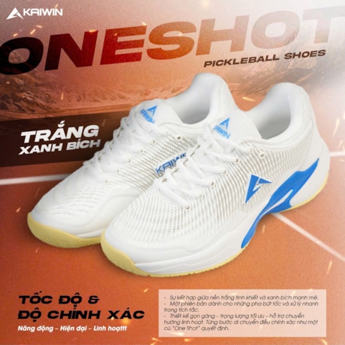 Giày Pickleball Kaiwin Oneshot - Trắng/Xanh
