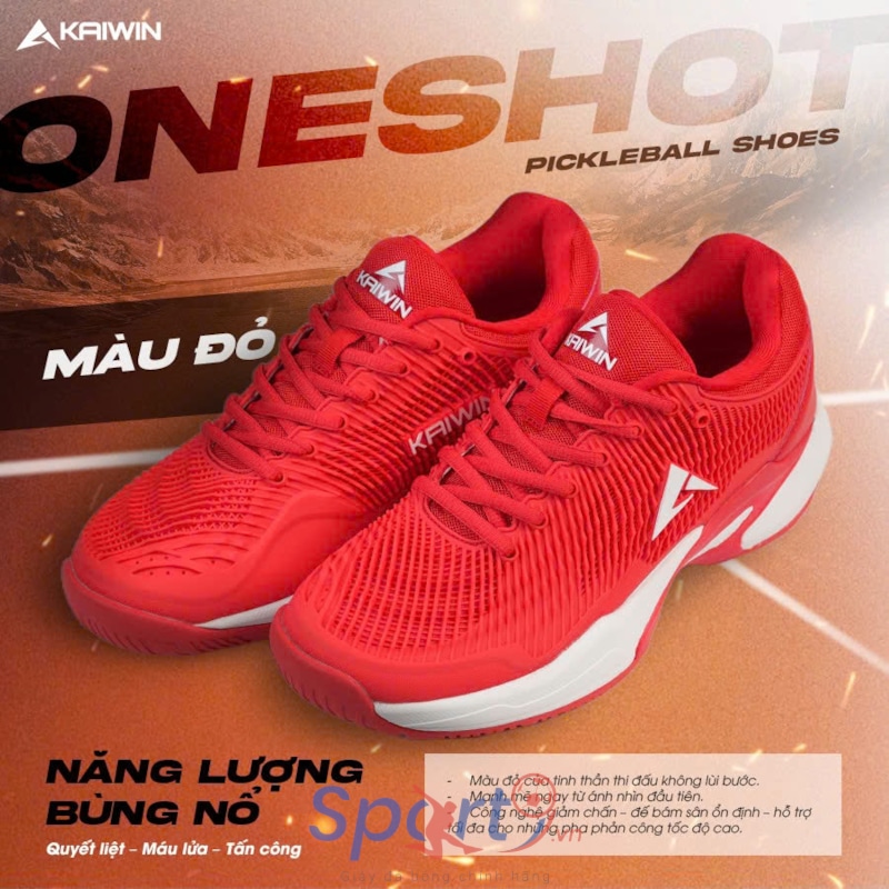 Giày Pickleball Kaiwin Oneshot - Màu Đỏ