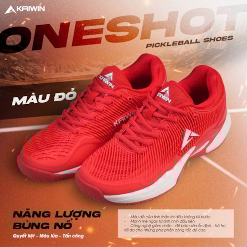 Giày Pickleball Kaiwin Oneshot - Màu Đỏ
