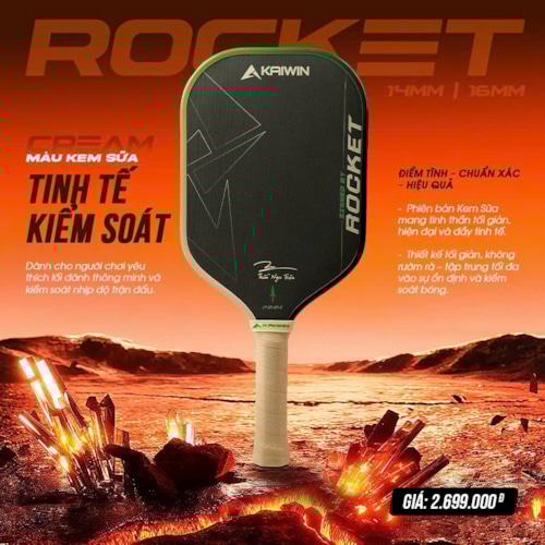 Vợt Pickleball Kaiwin Rocket - Màu Kem