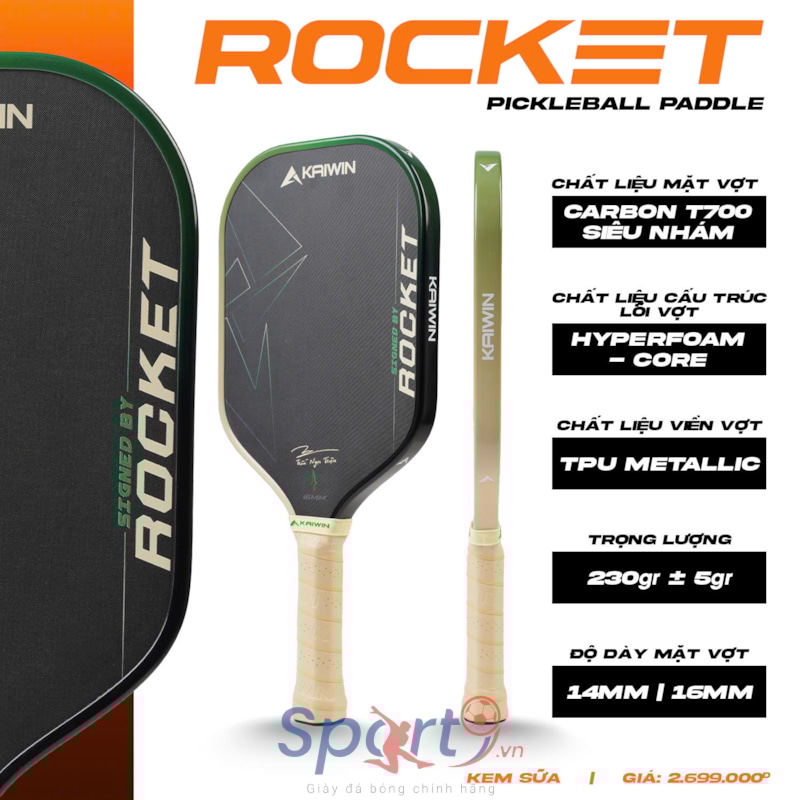 Vợt Pickleball Kaiwin Rocket - Màu Kem
