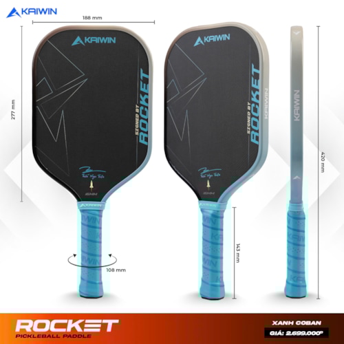Vợt Pickleball Kaiwin Rocket - Màu Xanh Coban