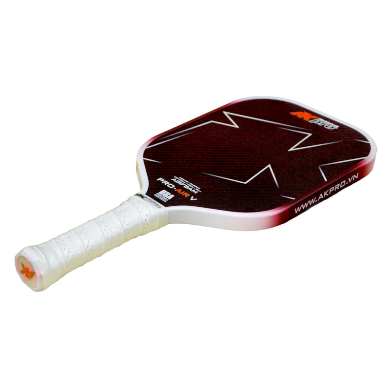 Vợt Pickleball Ak pro PRO-AIR V - 16mm - Trắng/Đỏ