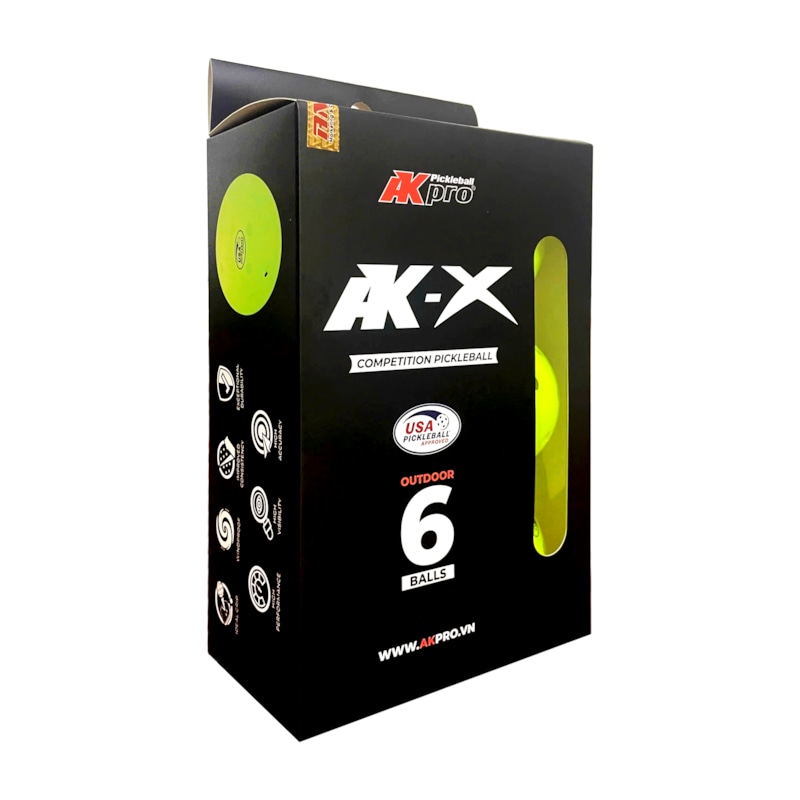 Hộp 6 bóng Pickleball AK-X 48 lỗ – Tiêu chuẩn USAP