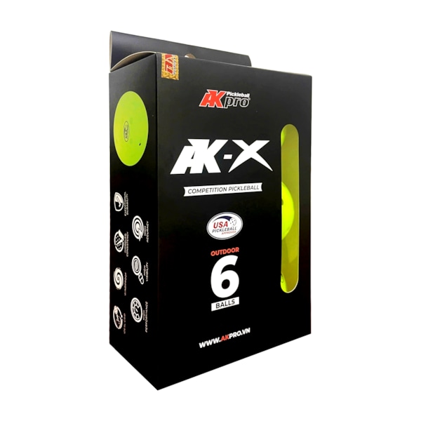 Hộp 6 bóng Pickleball AK-X 48 lỗ – Tiêu chuẩn USAP