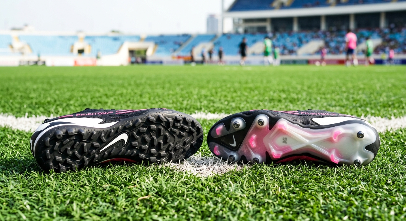 Đế và đinh giày Nike Phantom GX II - công nghệ bám sân cỏ nhân tạo 2026