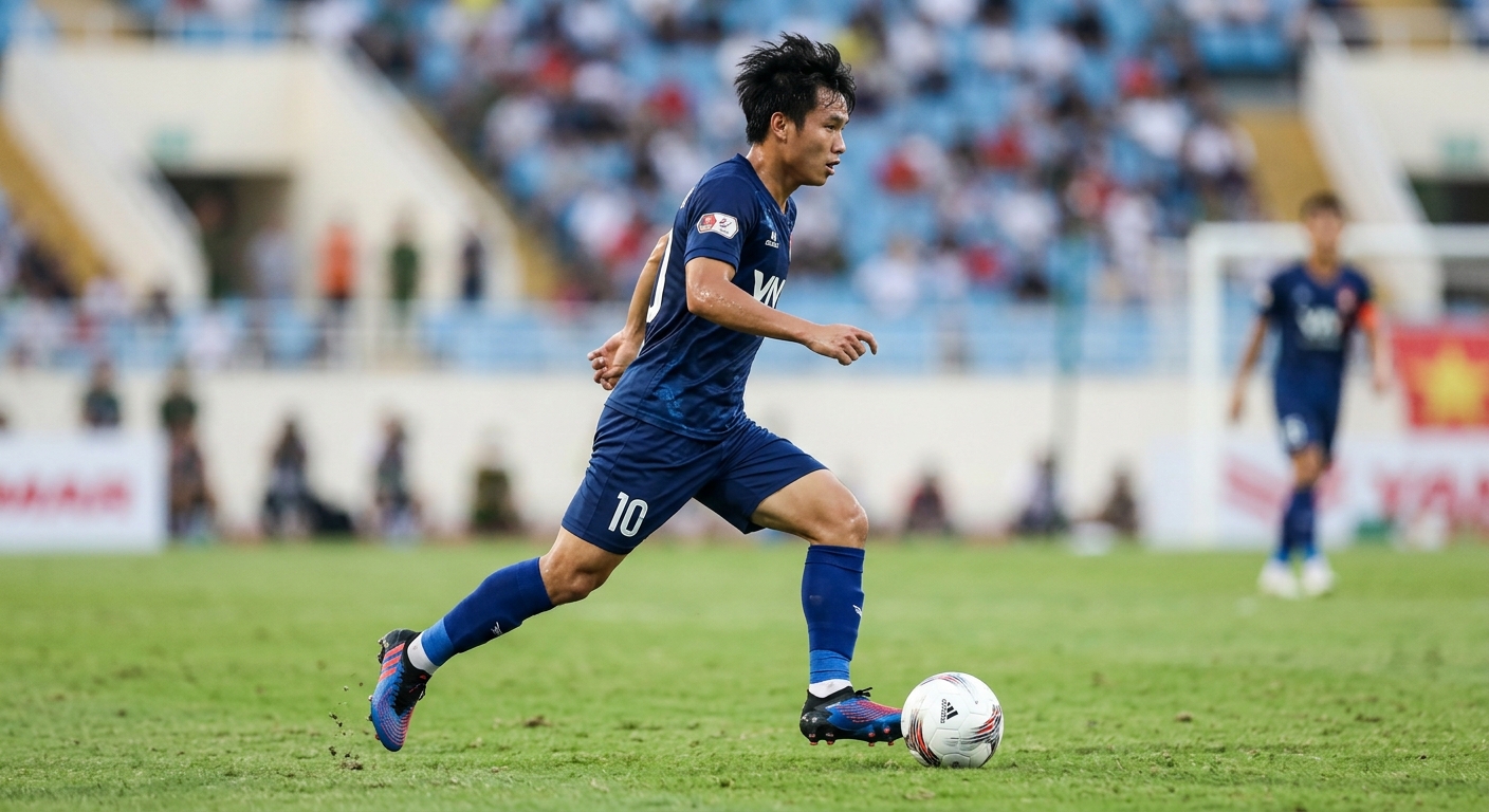 Cầu thủ mang giày Adidas trên sân bóng