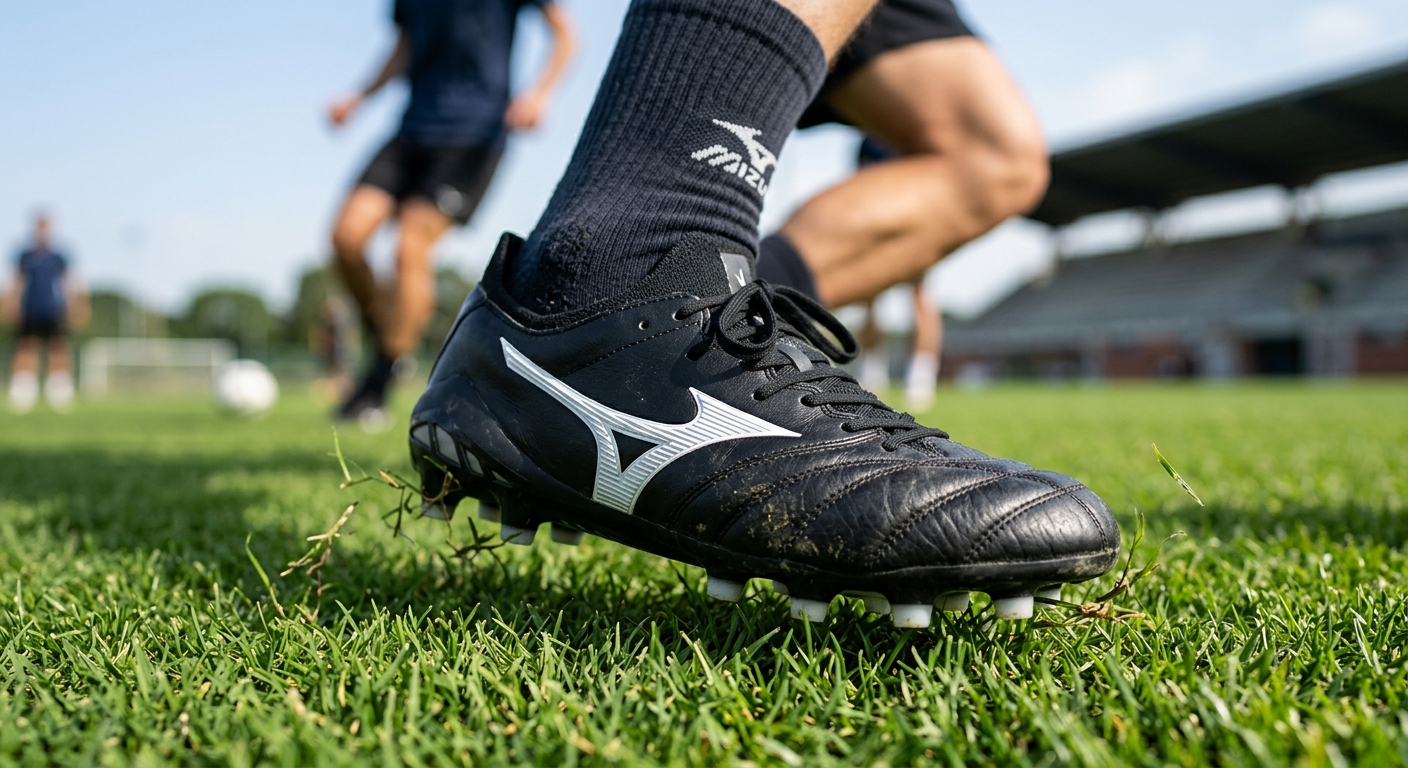 Cận cảnh da K-leather trên Mizuno Morelia Neo IV Beta