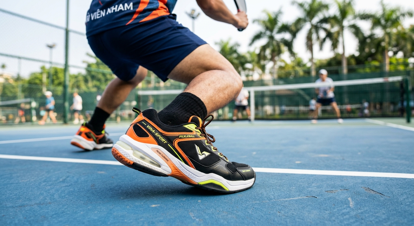 Giày pickleball với công nghệ giảm chấn tiên tiến