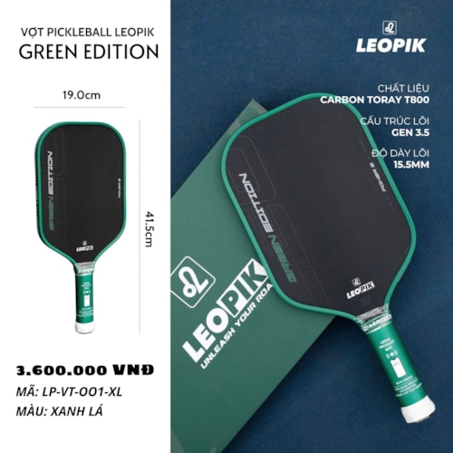 Vợt Pickleball Leopik Power Edition - Màu Xanh Lá